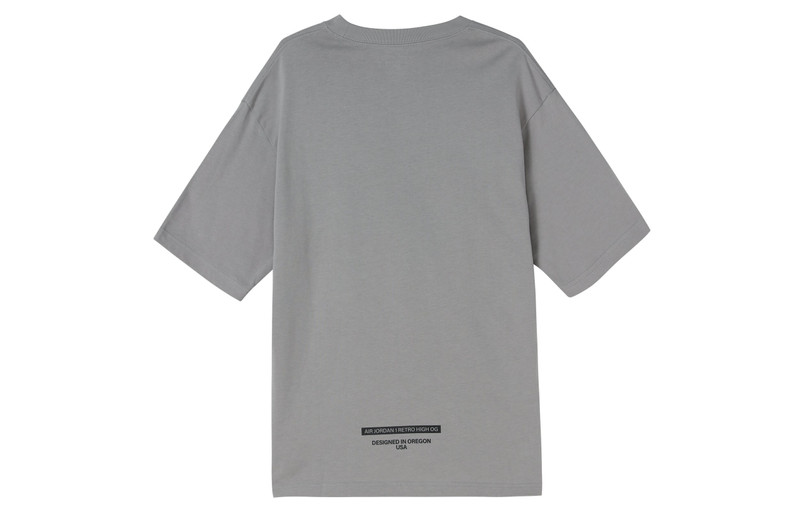 Jordan Air Jordan Solid Color Logo Alphabet Round Neck Short Sleeve Gray DV9727-062 outlook