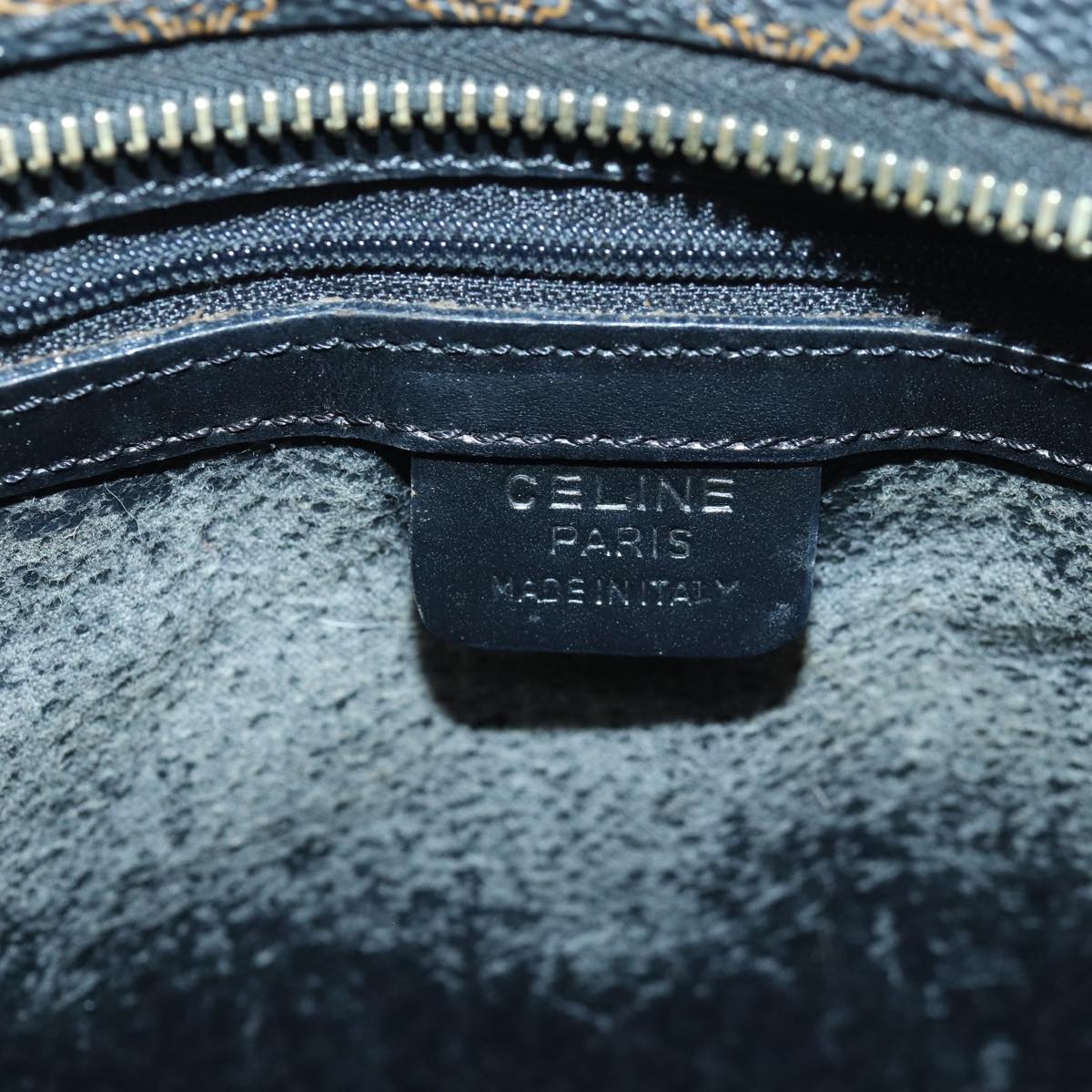 CELINE Macadam Canvas Hand Bag Pvc Leather Black - 15