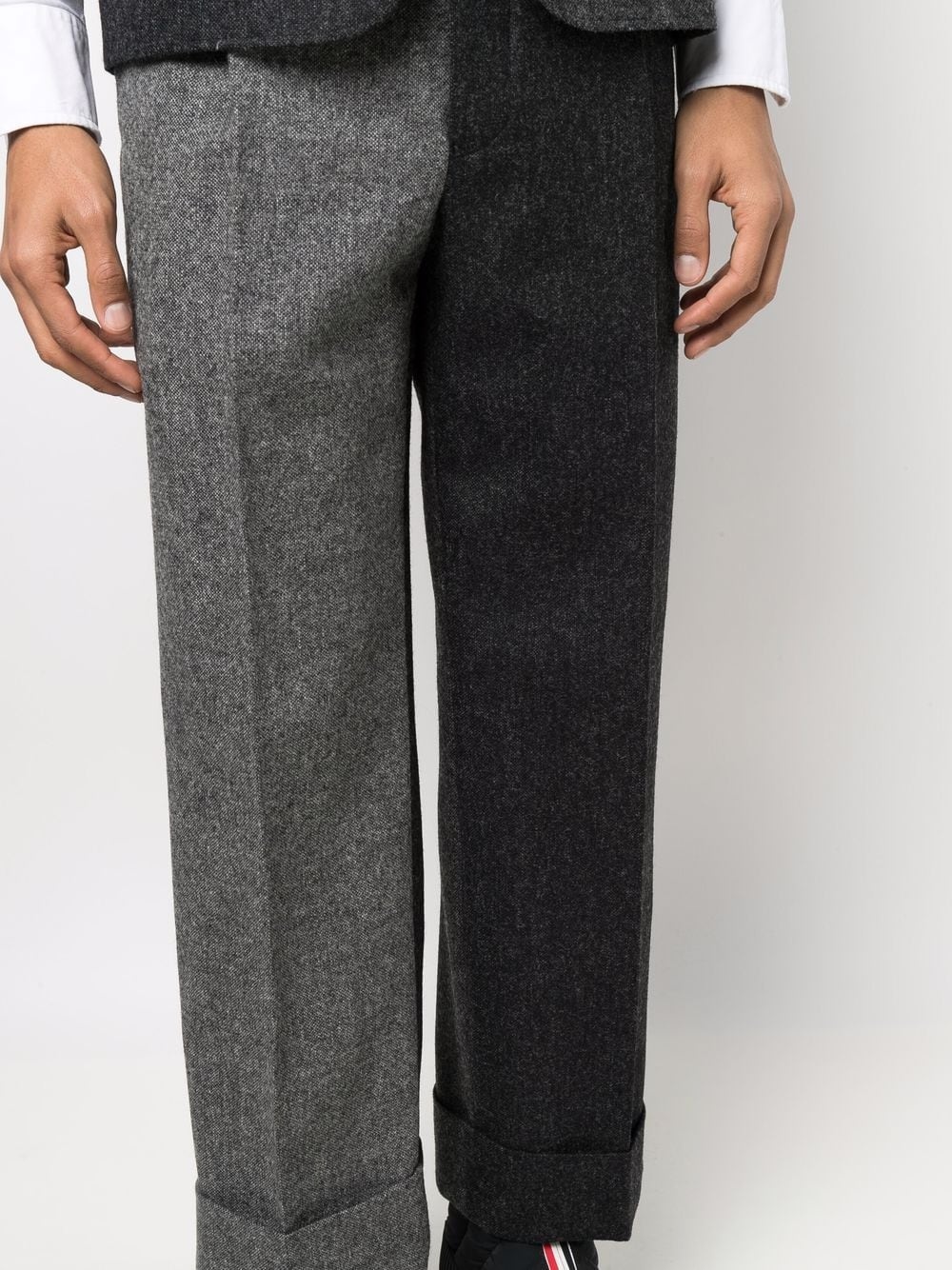 panelled wool trousers - 5