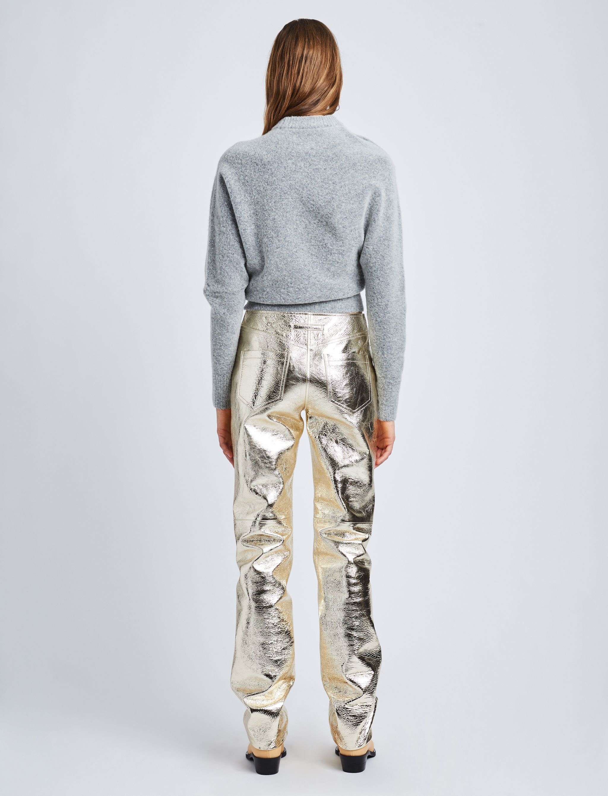 Metallic Leather Pants - 5