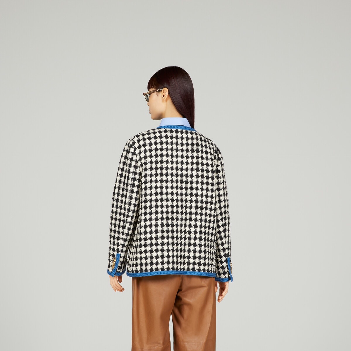 Gingham tweed jacket - 7