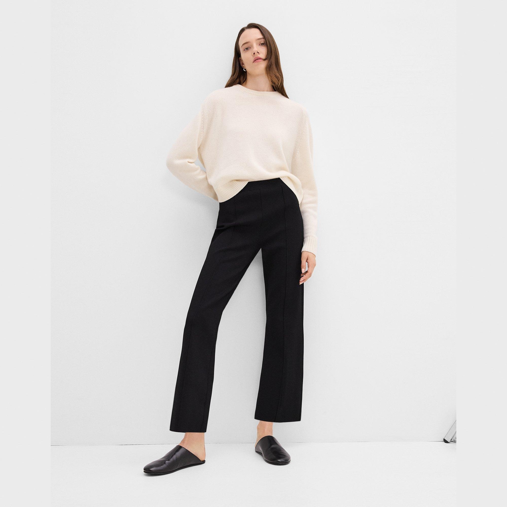 Cropped Flare Pant in Crepe Knit - 6