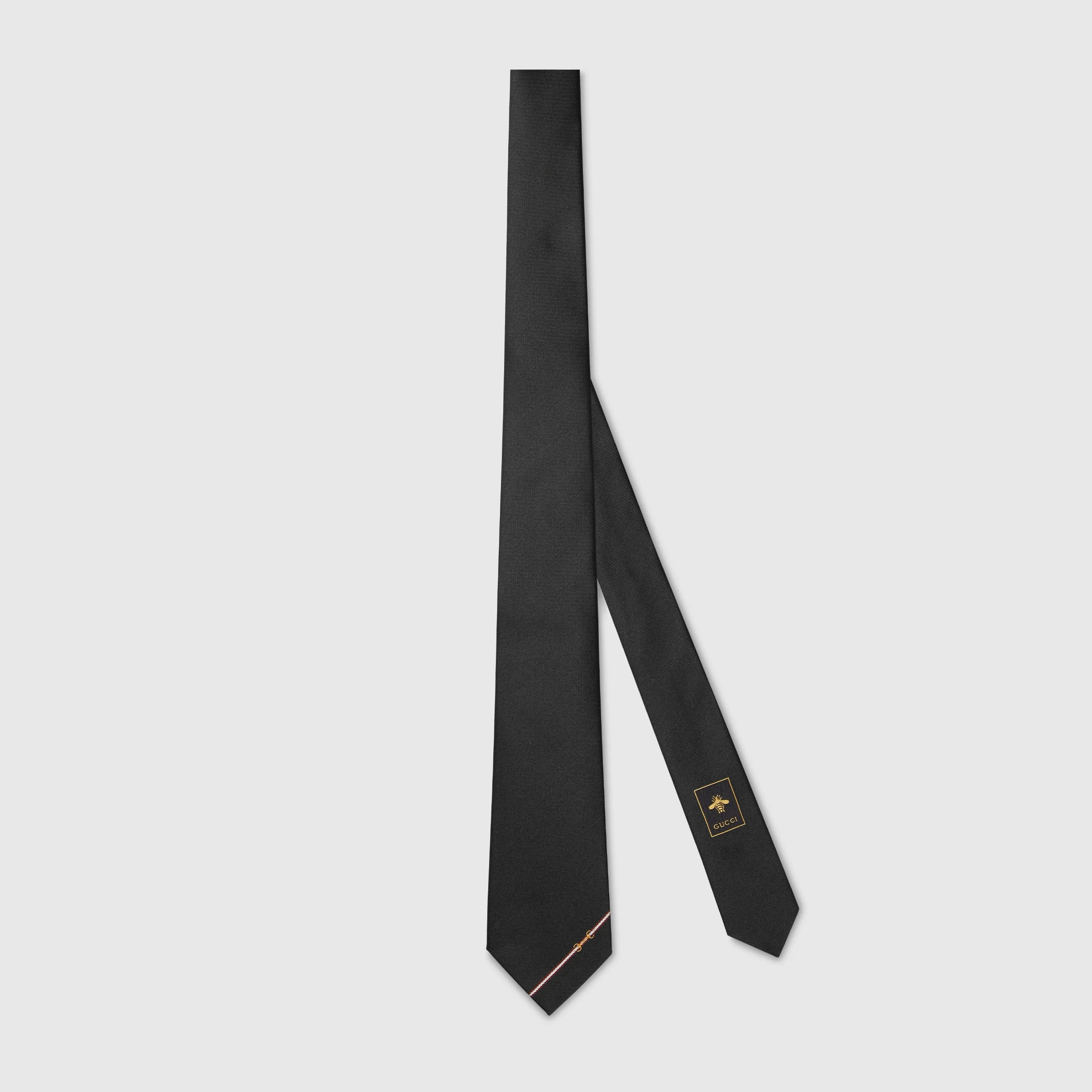 Silk diagonal Horsebit jacquard tie - 1