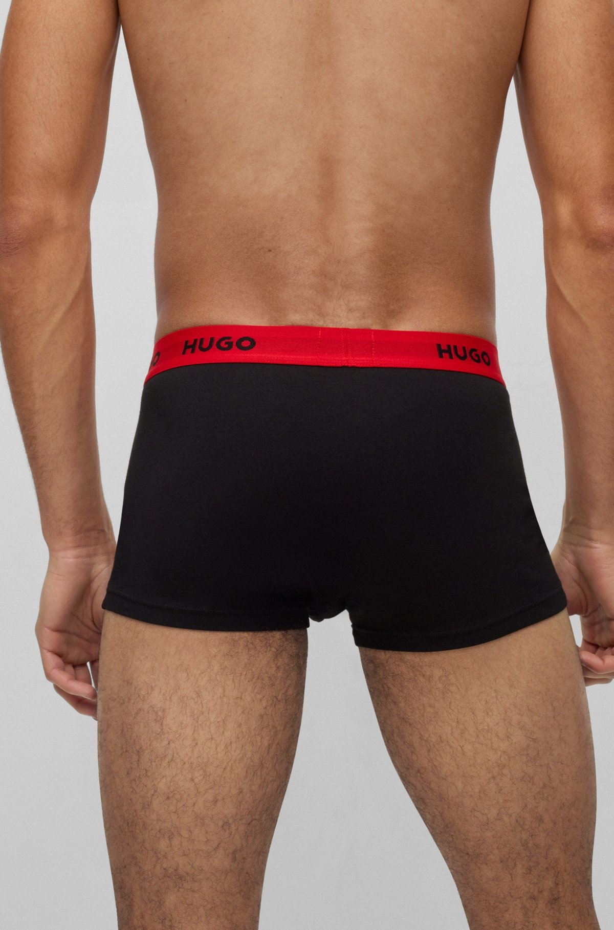 THREE-PACK OF LOGO-WAISTBAND TRUNKS IN STRETCH COTTON - 5