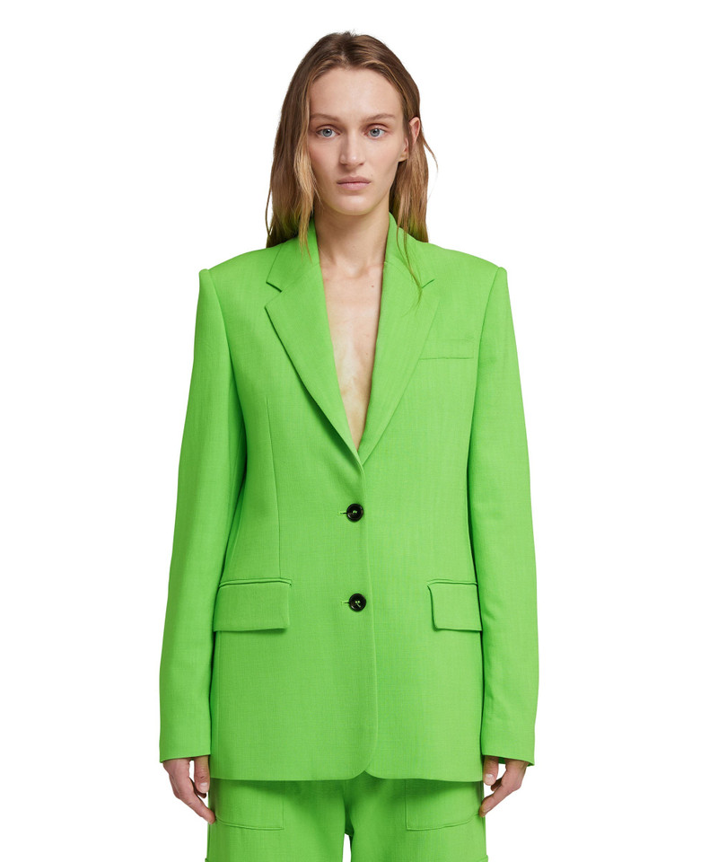 MSGM Flamed viscose canvas regular single-breasted jacket outlook