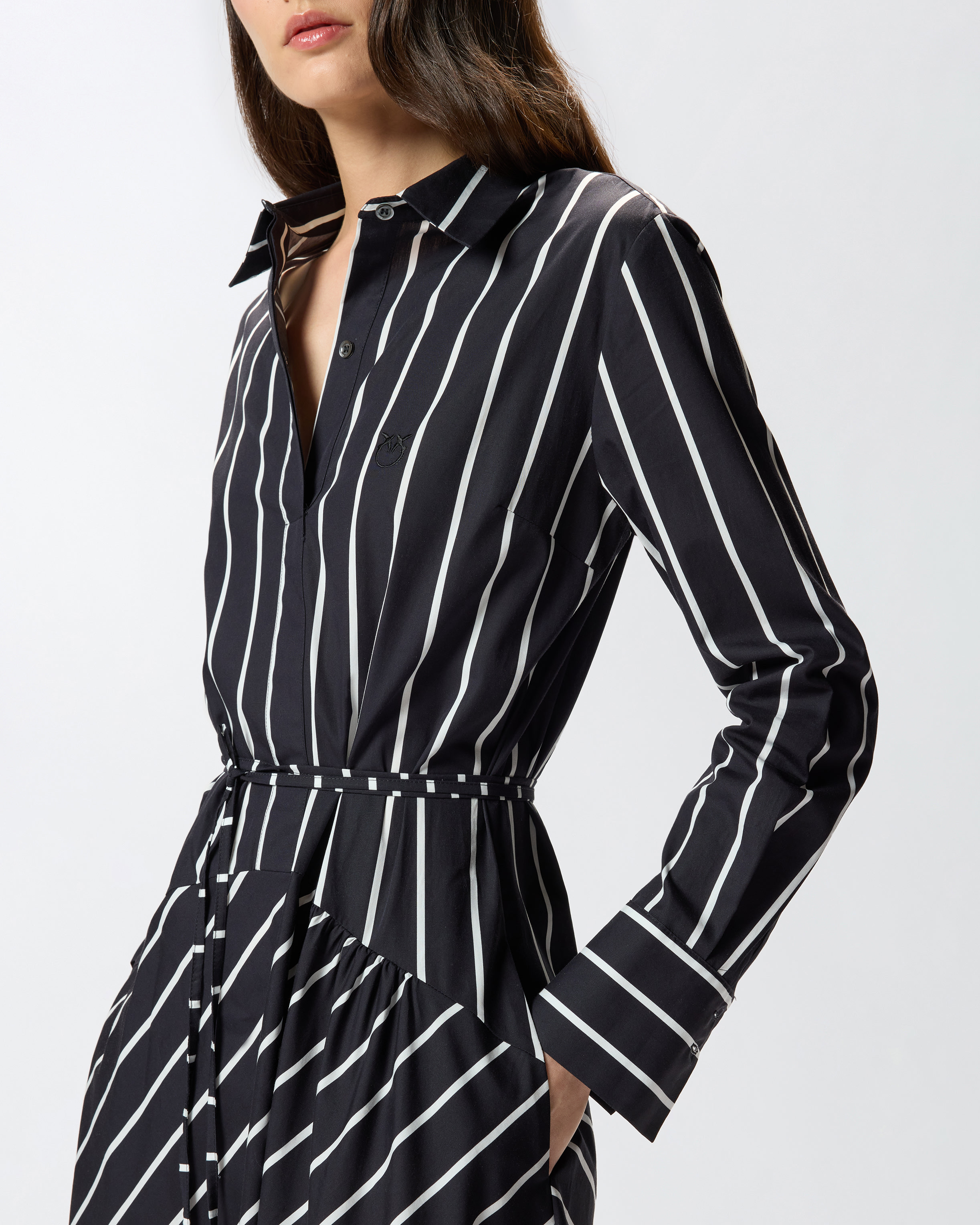 LONG STRIPED POPLIN DRESS - 3