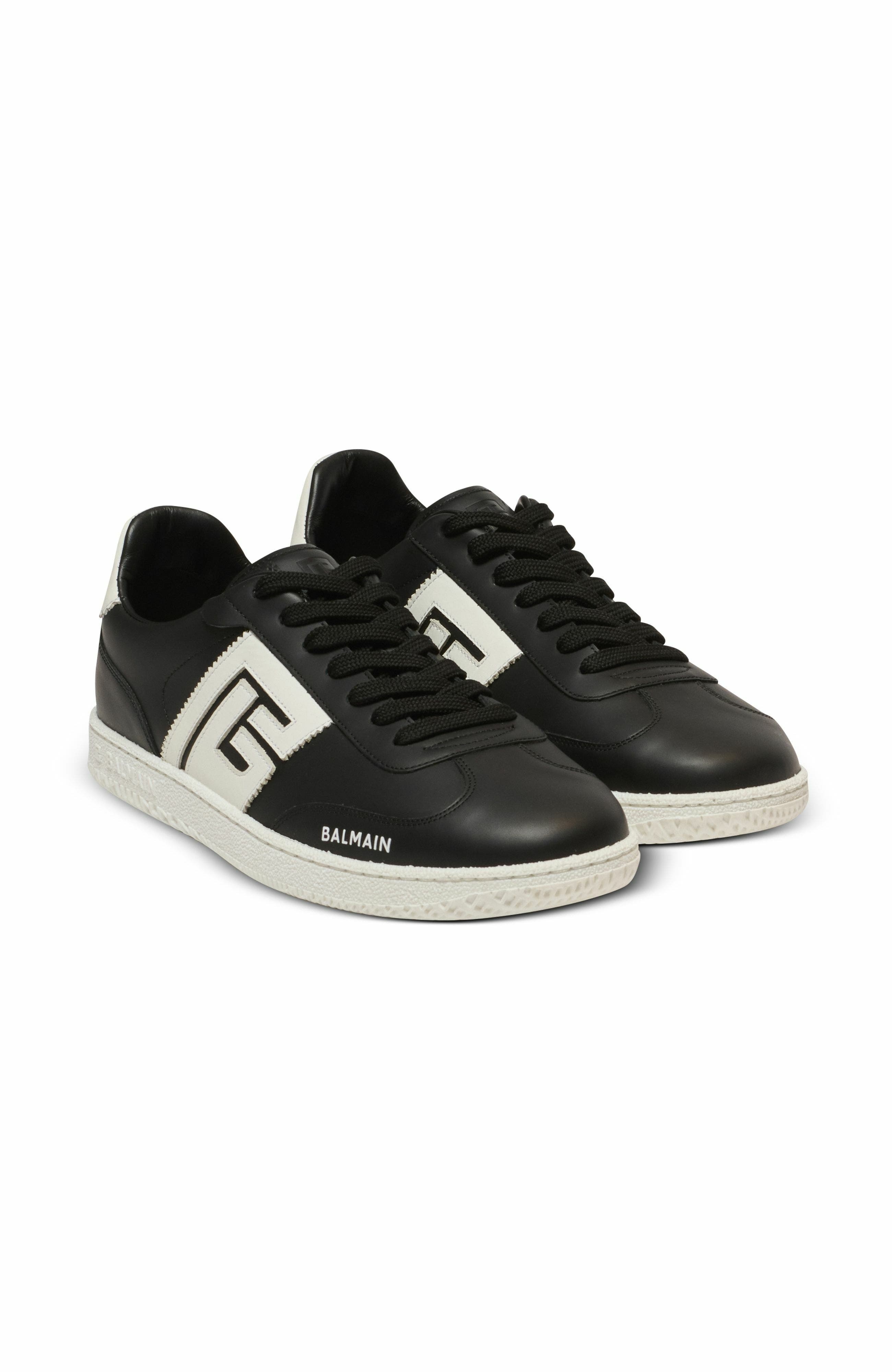 Calfskin Balmain Swan trainers in Black at Nordstrom - 3