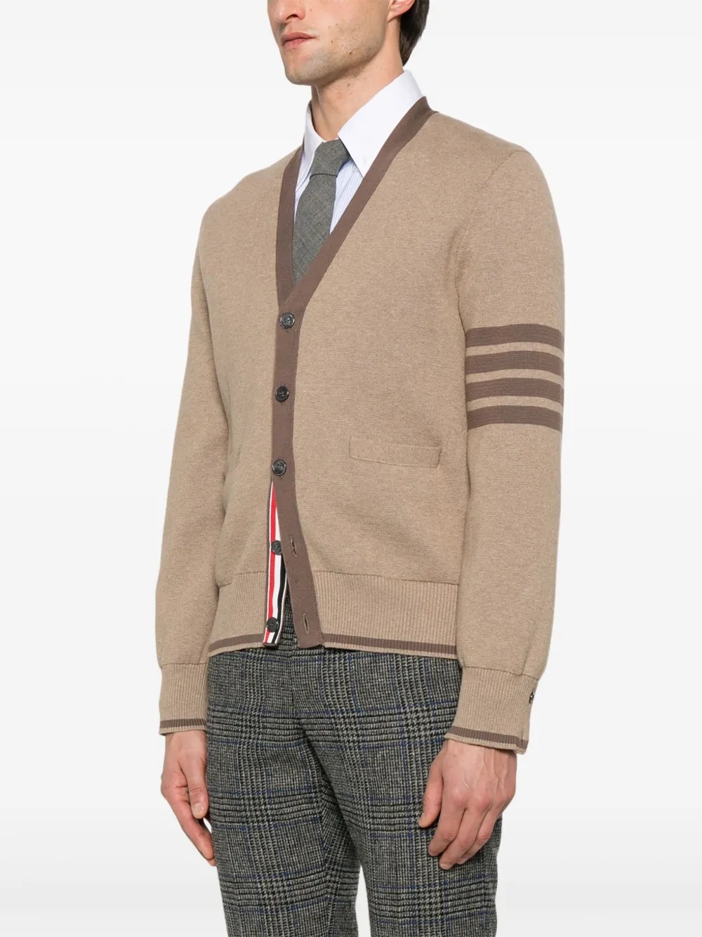 THOM BROWNE - Men Milano Stitch V Neck Knitwear - 2