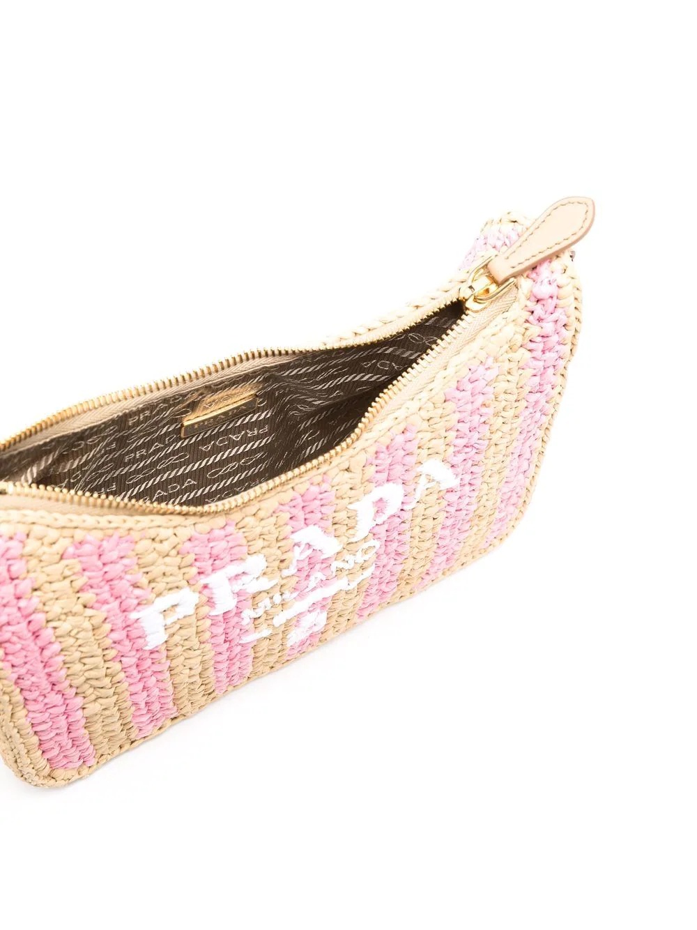 Re-Edition 2005 logo raffia crossbody bag - 5