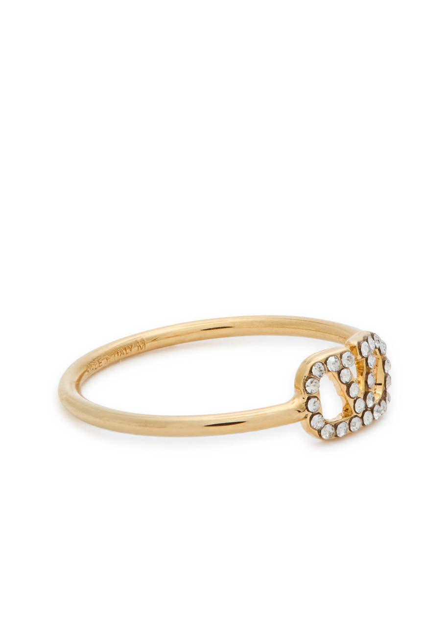 Valentino Garavani Crystal-embellished Vlogo Ring - 3