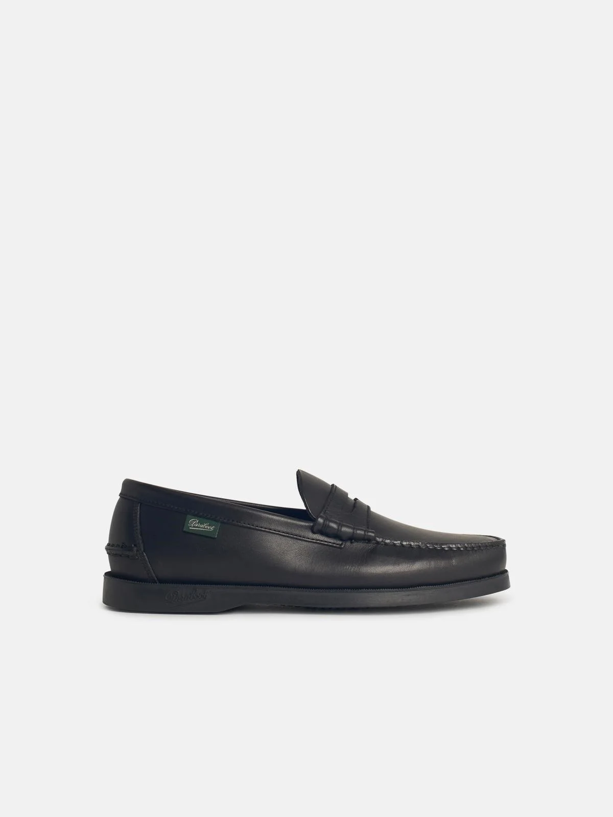 'CORAUX' BLACK LEATHER LOAFERS - 1