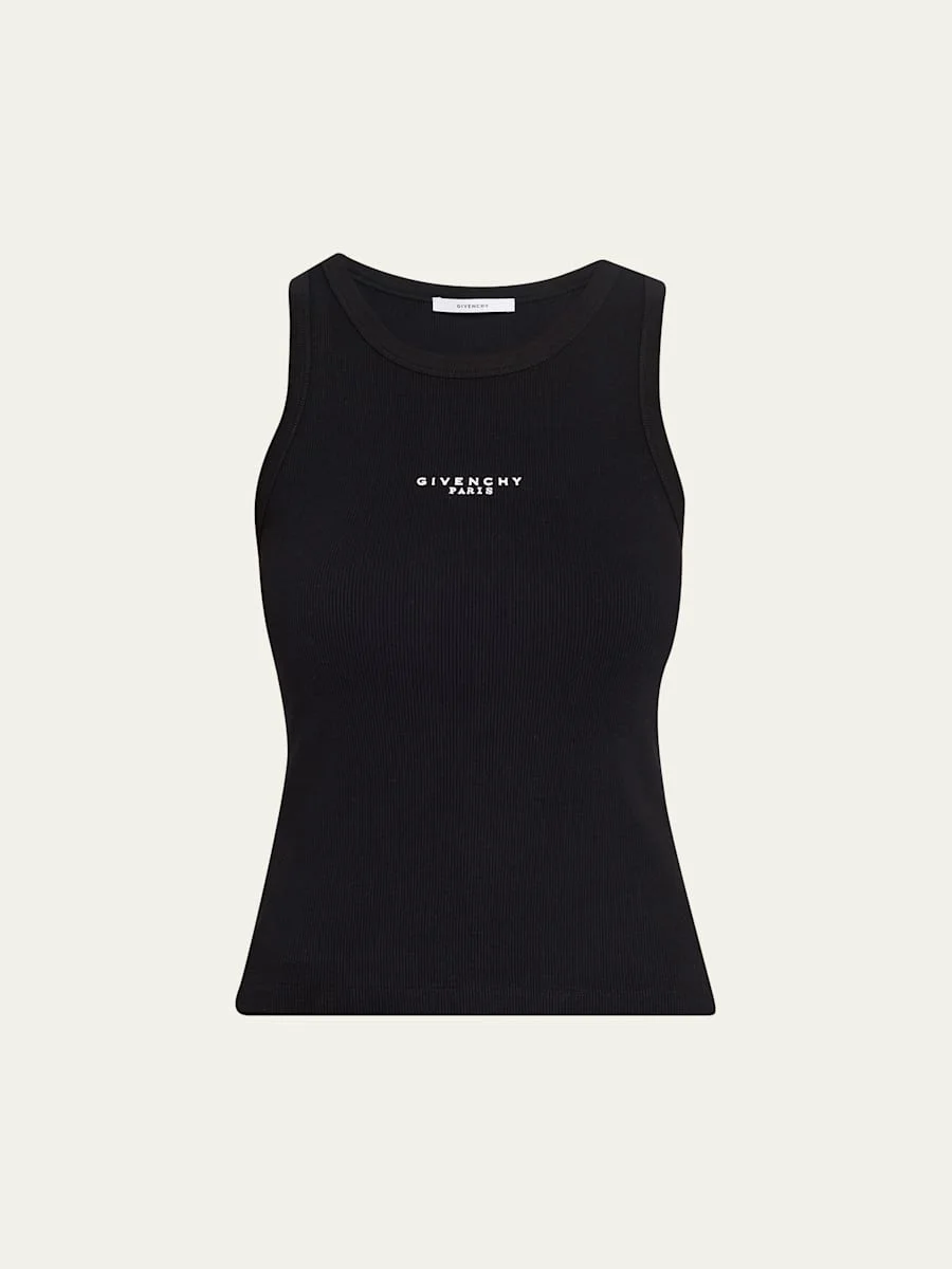 Logo Ribbed Tank Top - 1