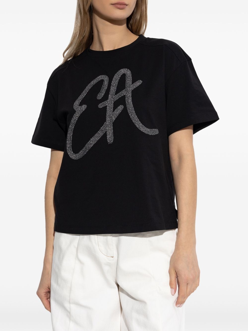 logo-appliqué cotton T-shirt - 3