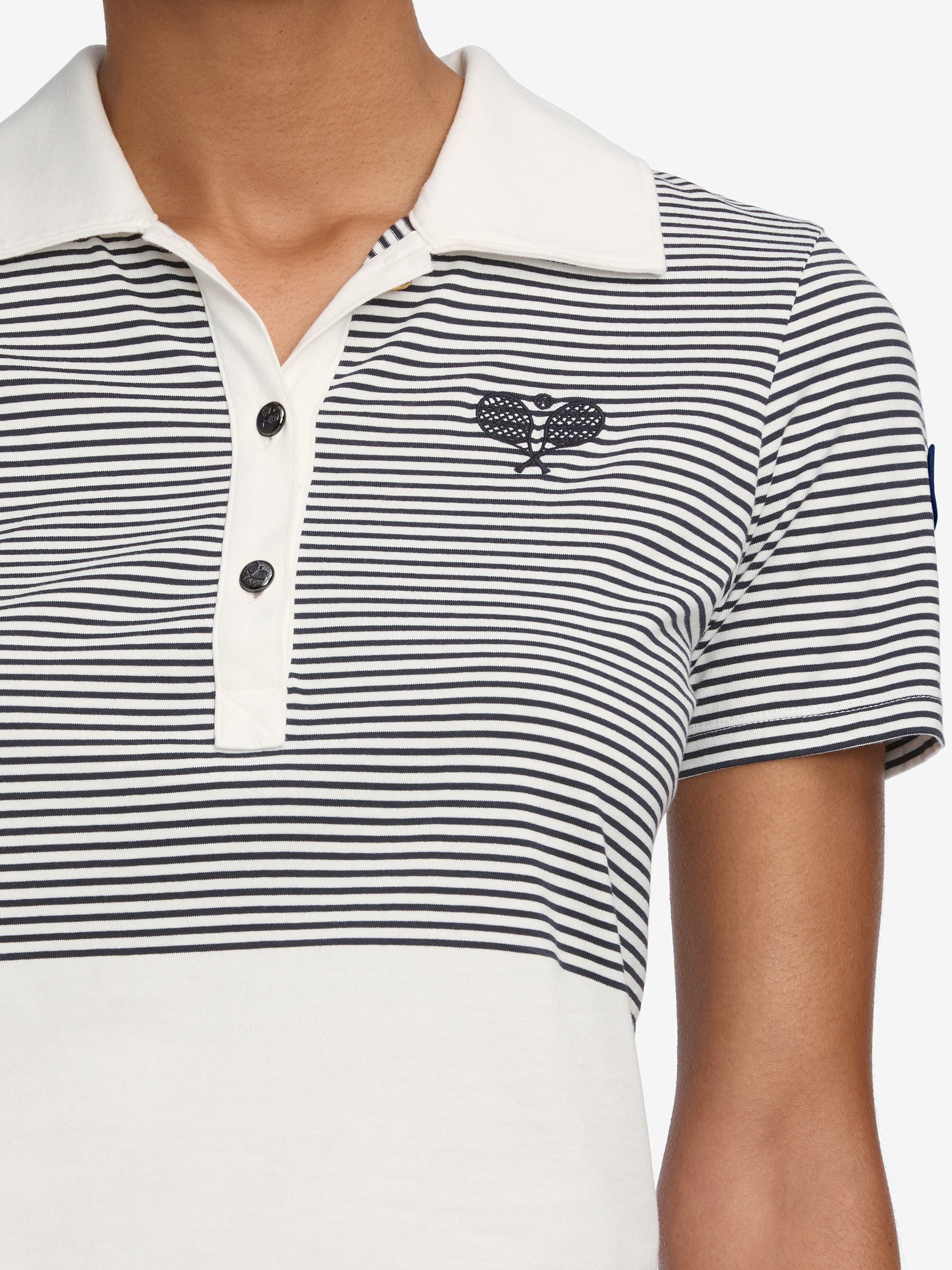 The Tennis Polo in White Multi - 4
