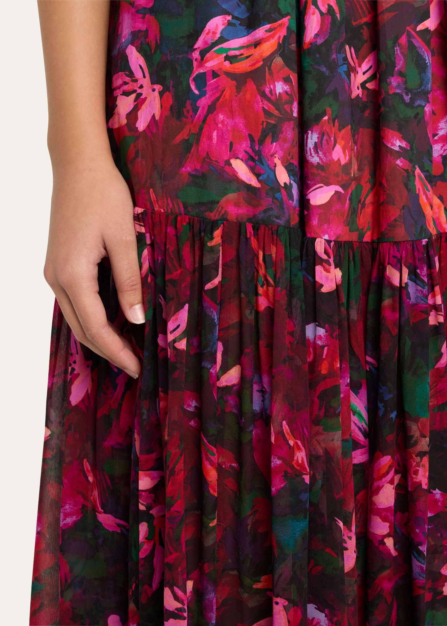Collage Hibiscus Midi Dress - 5