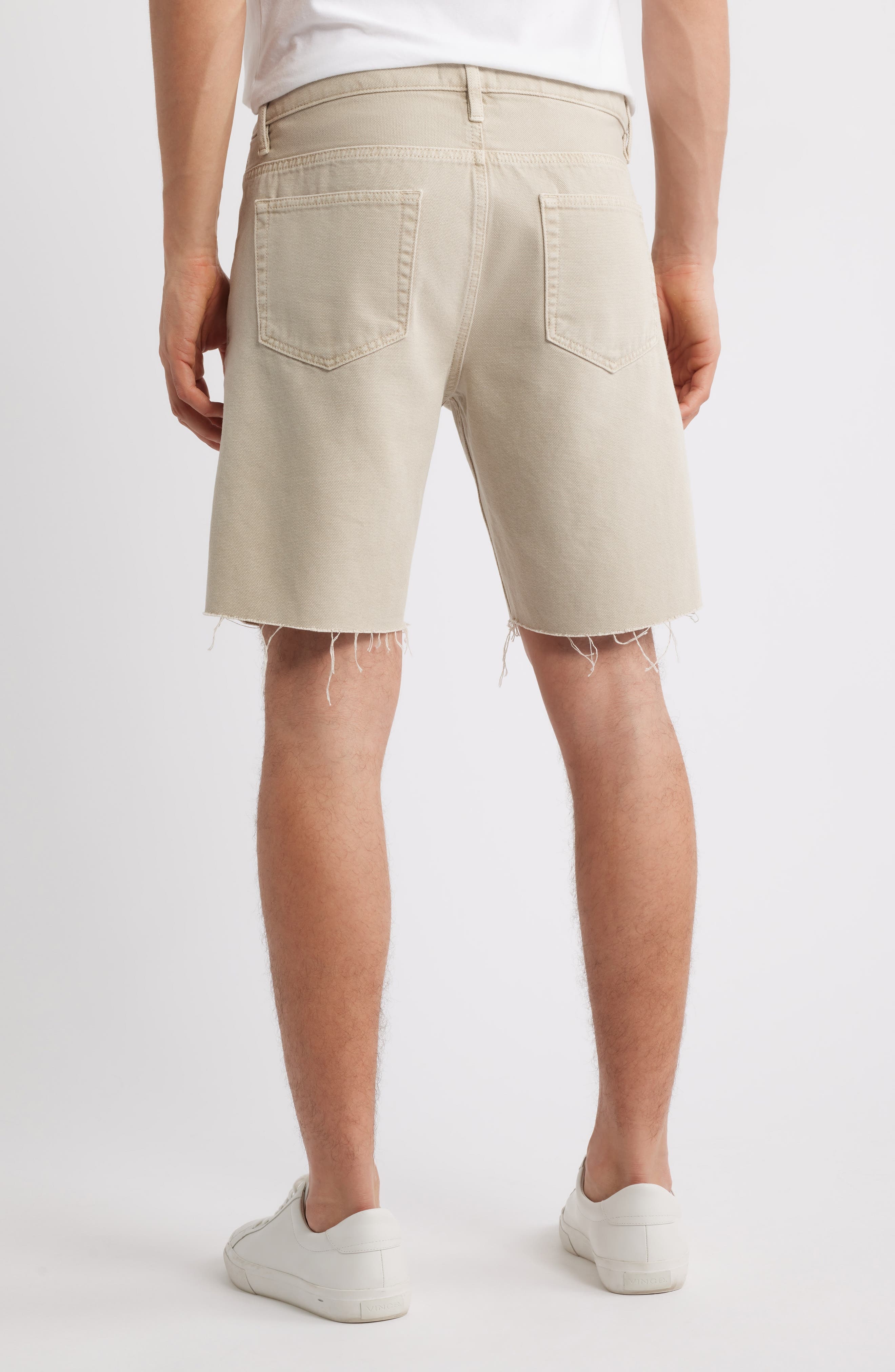 FRAME Raw Hem Relaxed Denim Shorts in Beach Sand at Nordstrom - 2