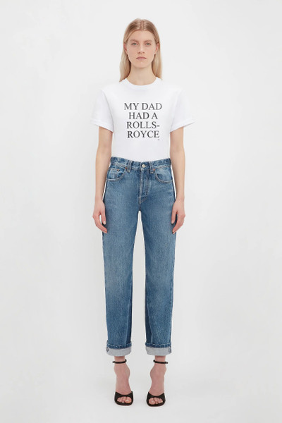 Victoria Beckham Exclusive 'My Dad Had A Rolls-Royce' Slogan T-Shirt In White outlook