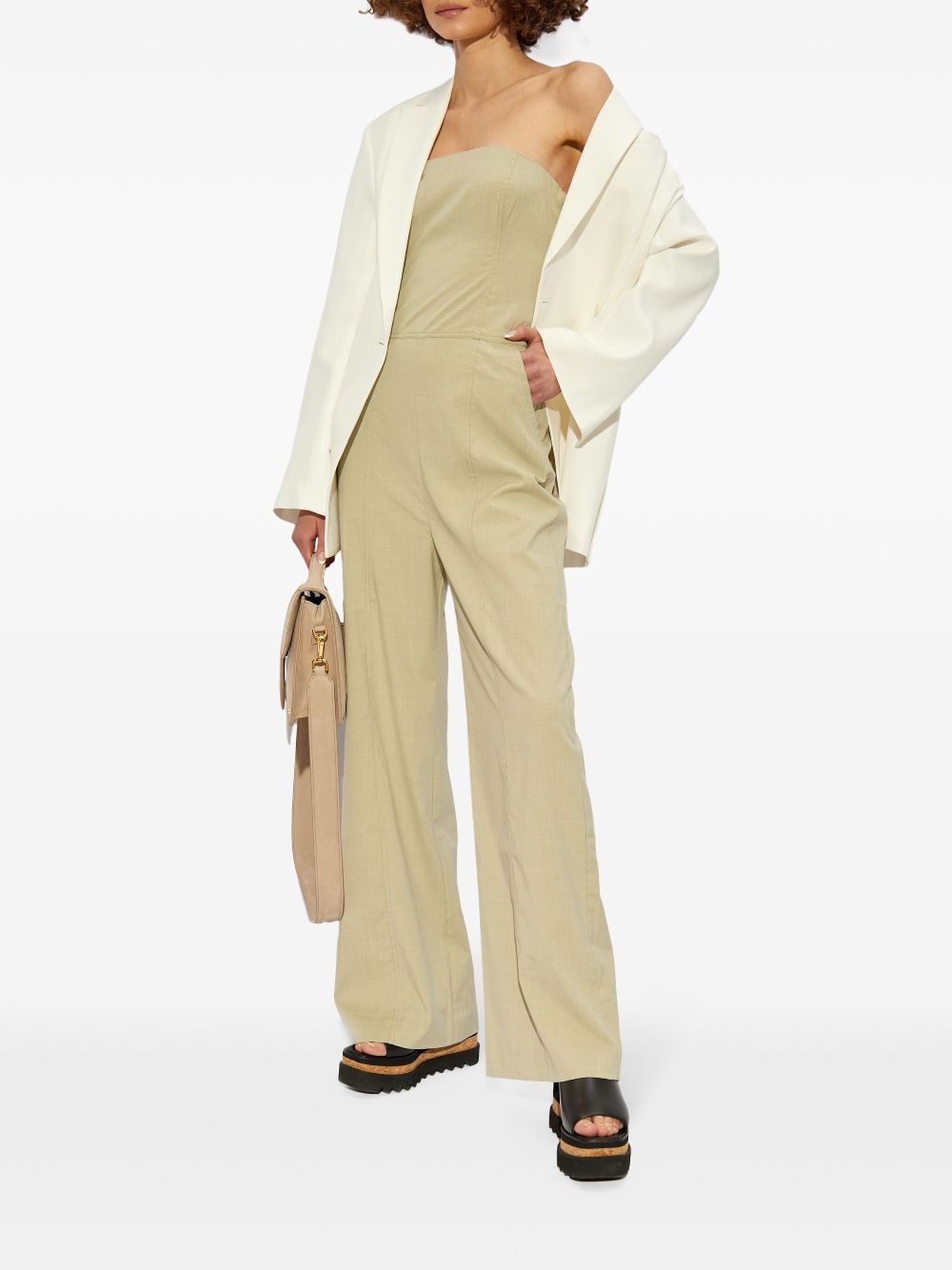 strapless tailored jumpsuit - 2