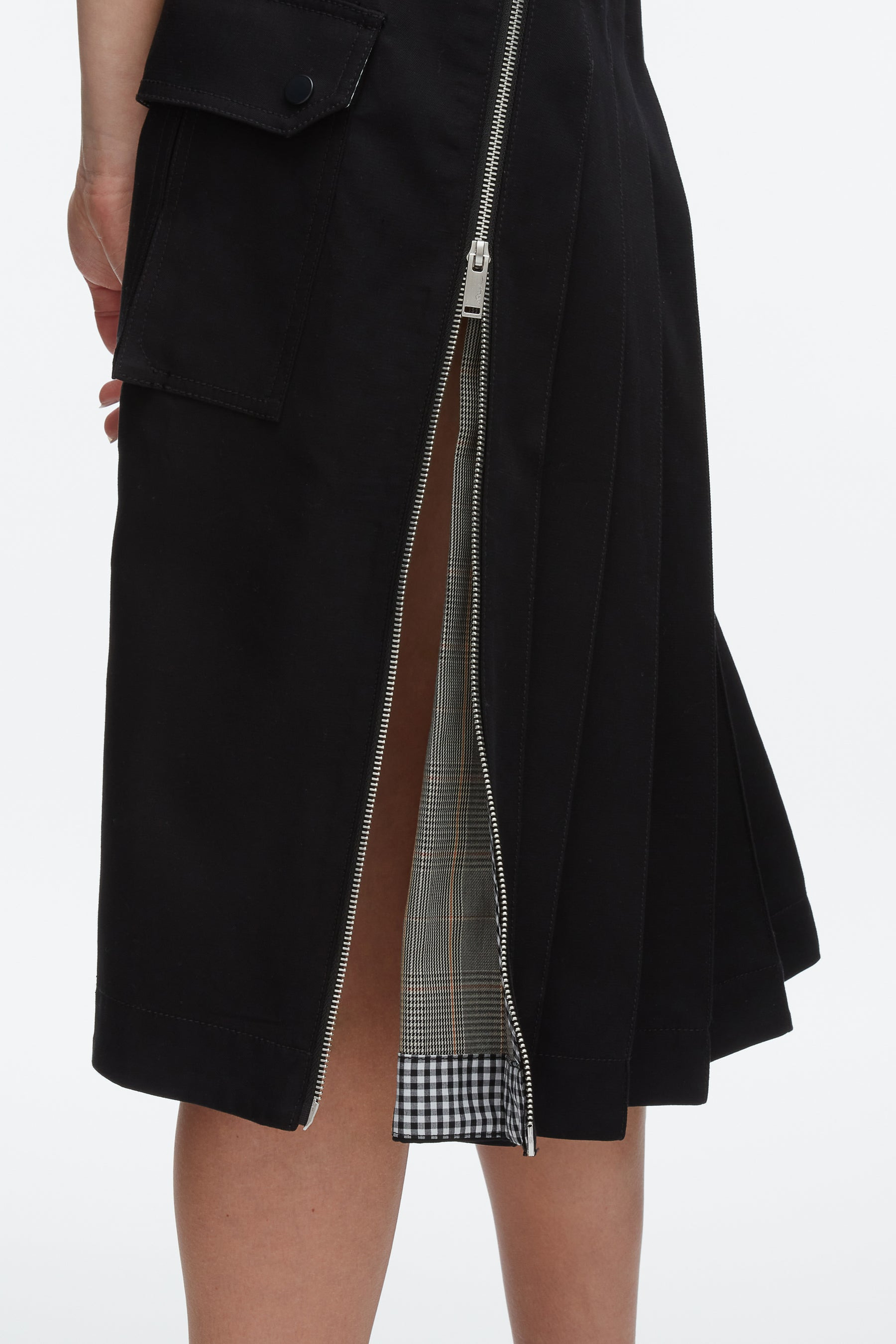 Pleated Zip Utility Skirt - 6