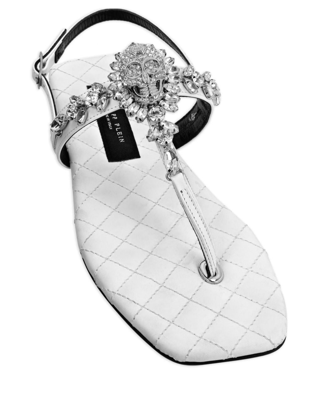 crystal-skull leather sandals - 3