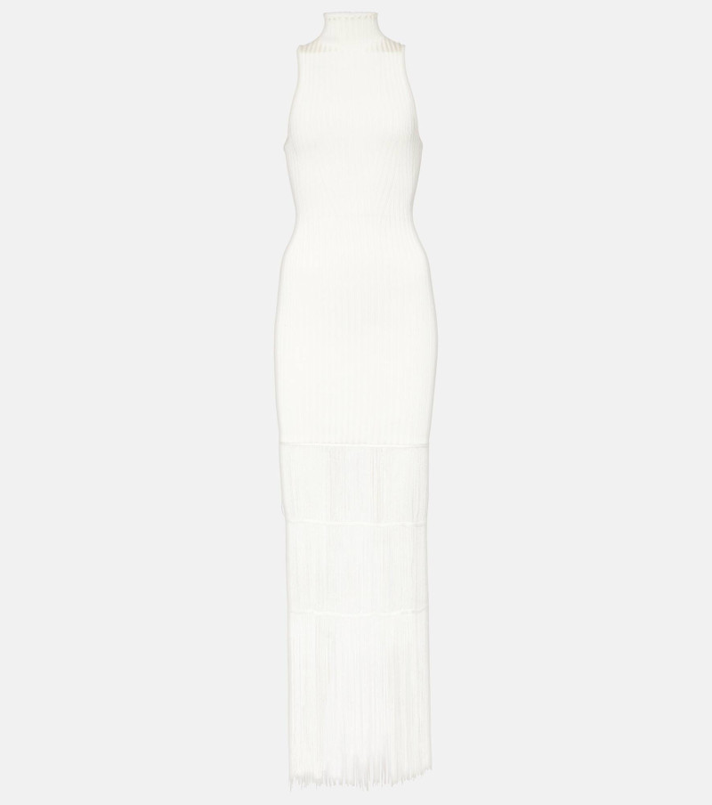 Zare fringed ribbed-knit maxi 드레스 - 1