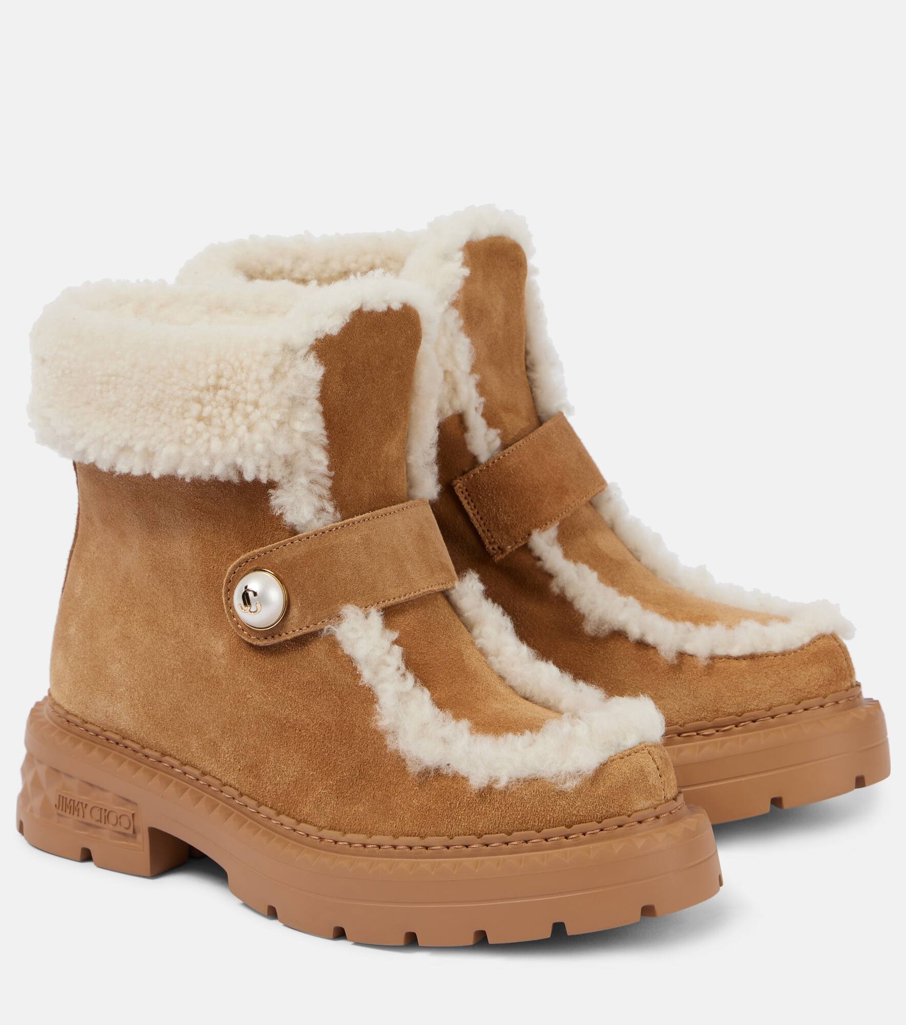 Shea shearling-lined suede ankle boots - 1