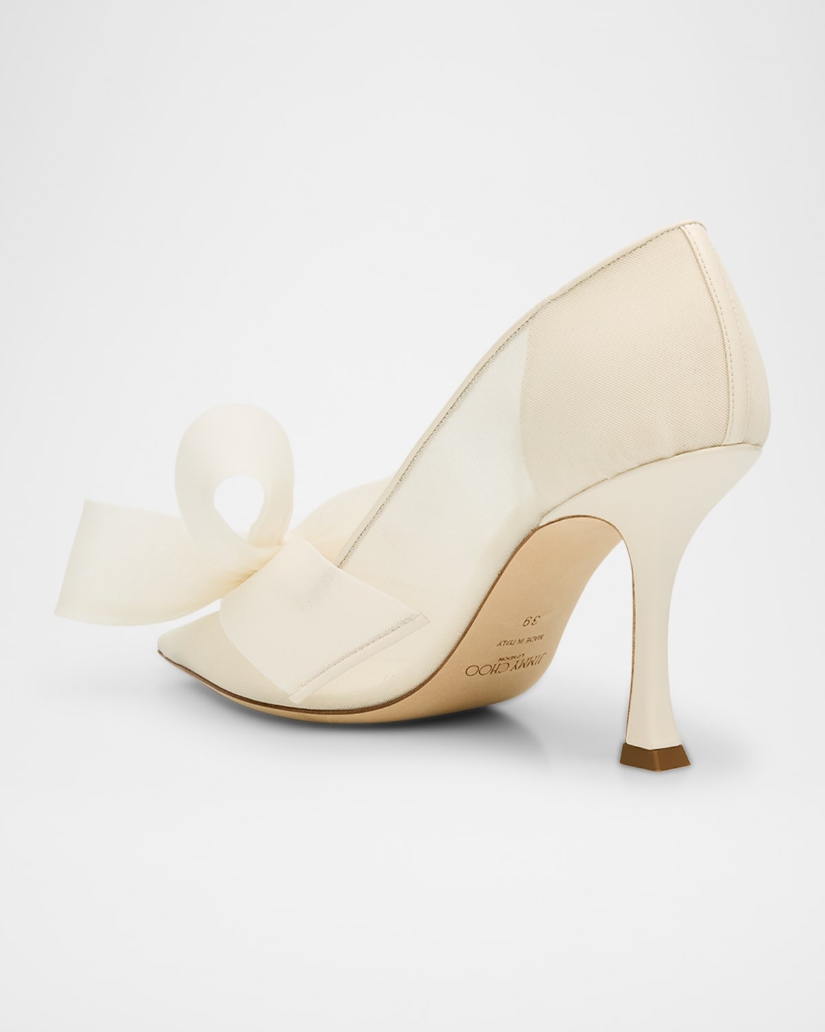 Staz Bow Mesh Pointed Pumps - 4