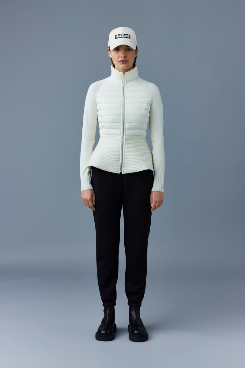 MACKAGE JOY Recycled hybrid cardigan with peplum outlook