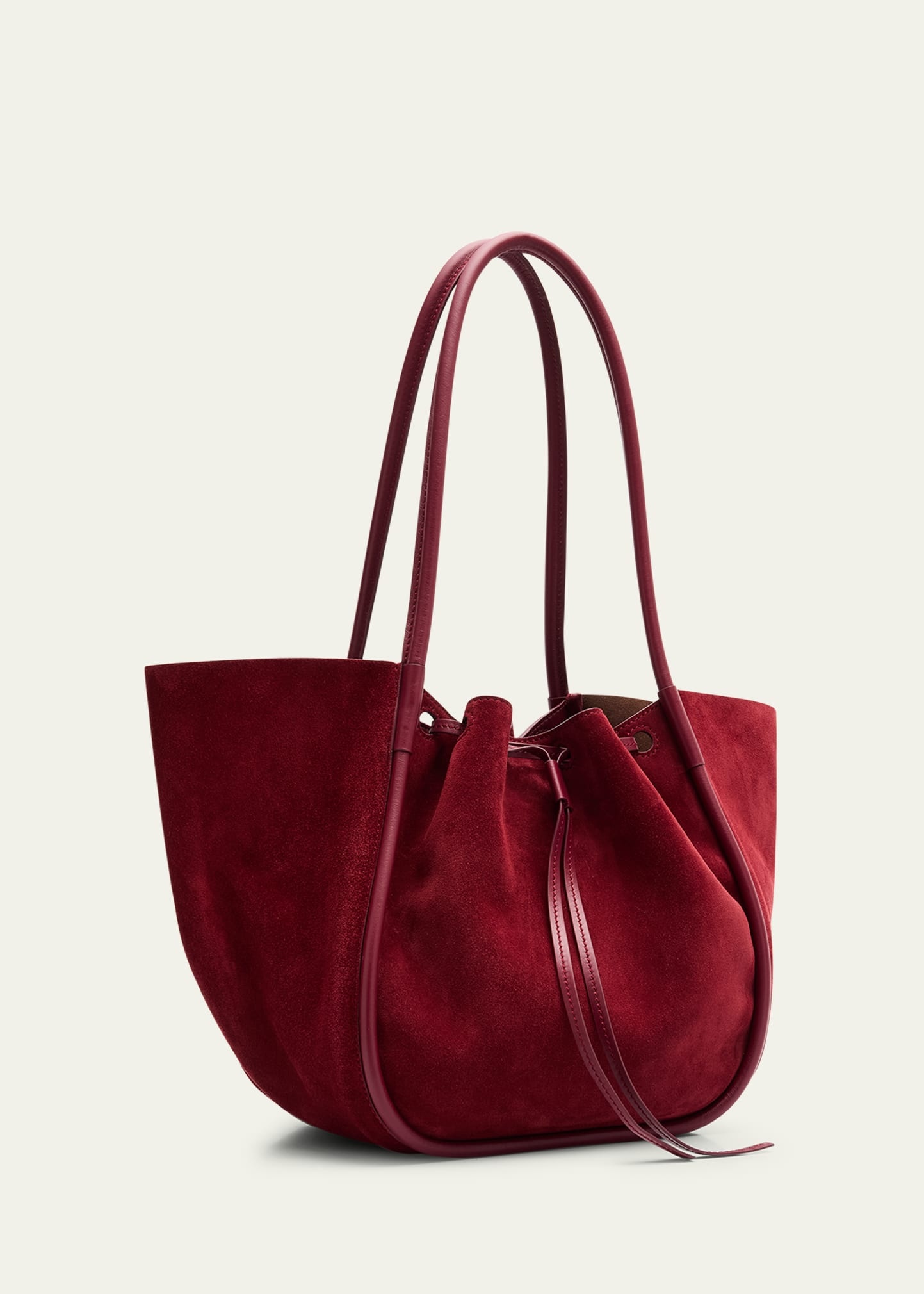 Large Ruched Suede Tote Bag - 3