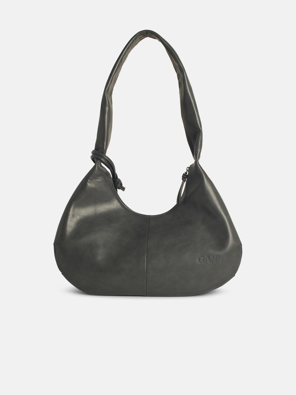 'BOU' MEDIUM BAG IN GREY LEATHER BLEND - 3