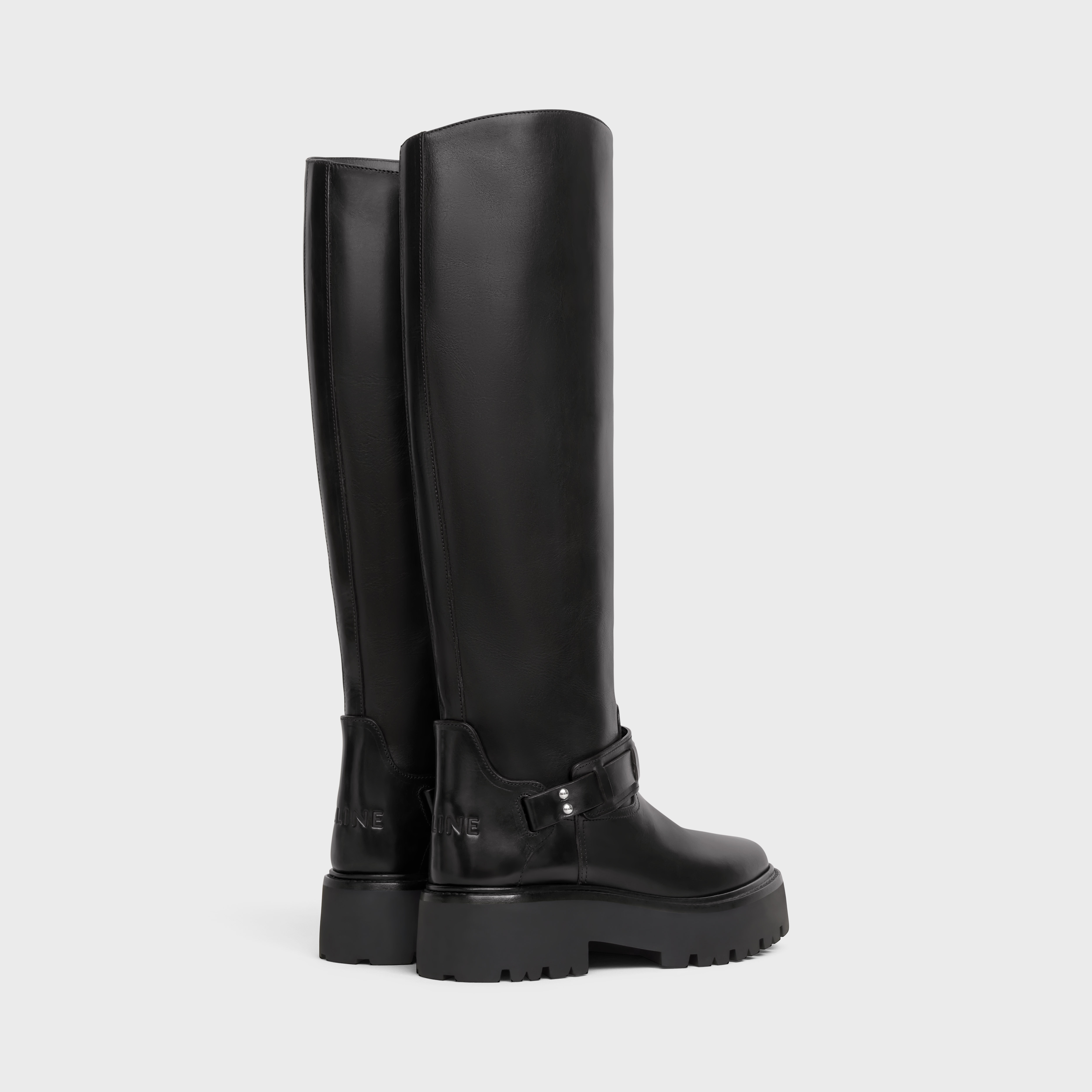 CELINE BULKY HIGH BOOT WITH HARNESS in Calfskin - 3