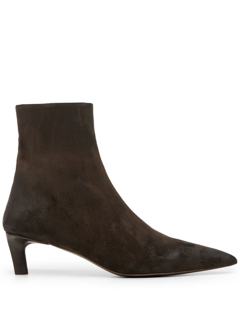 pointed-toe suede 발목 부츠 1