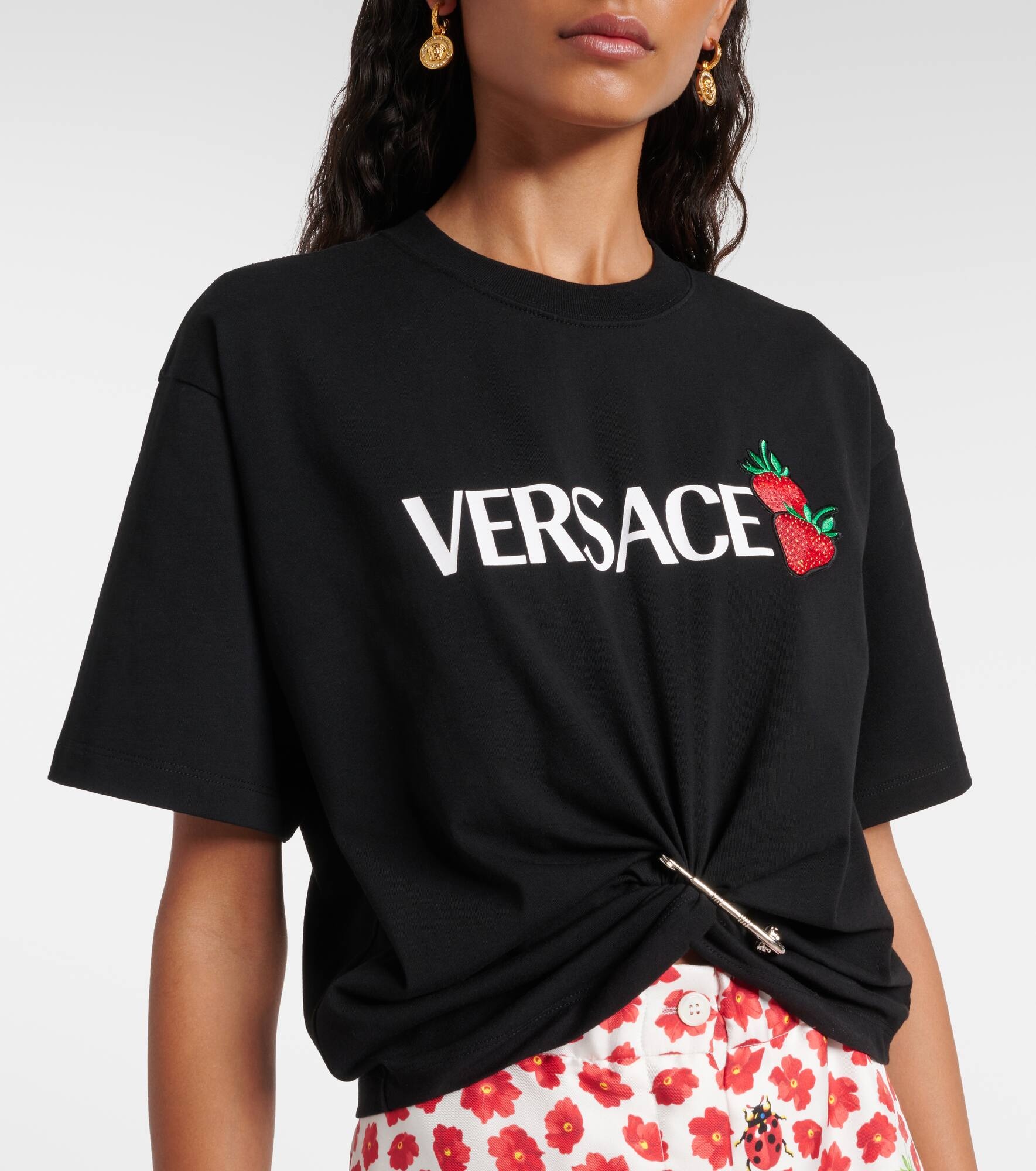 Cropped printed cotton T-shirt - 4