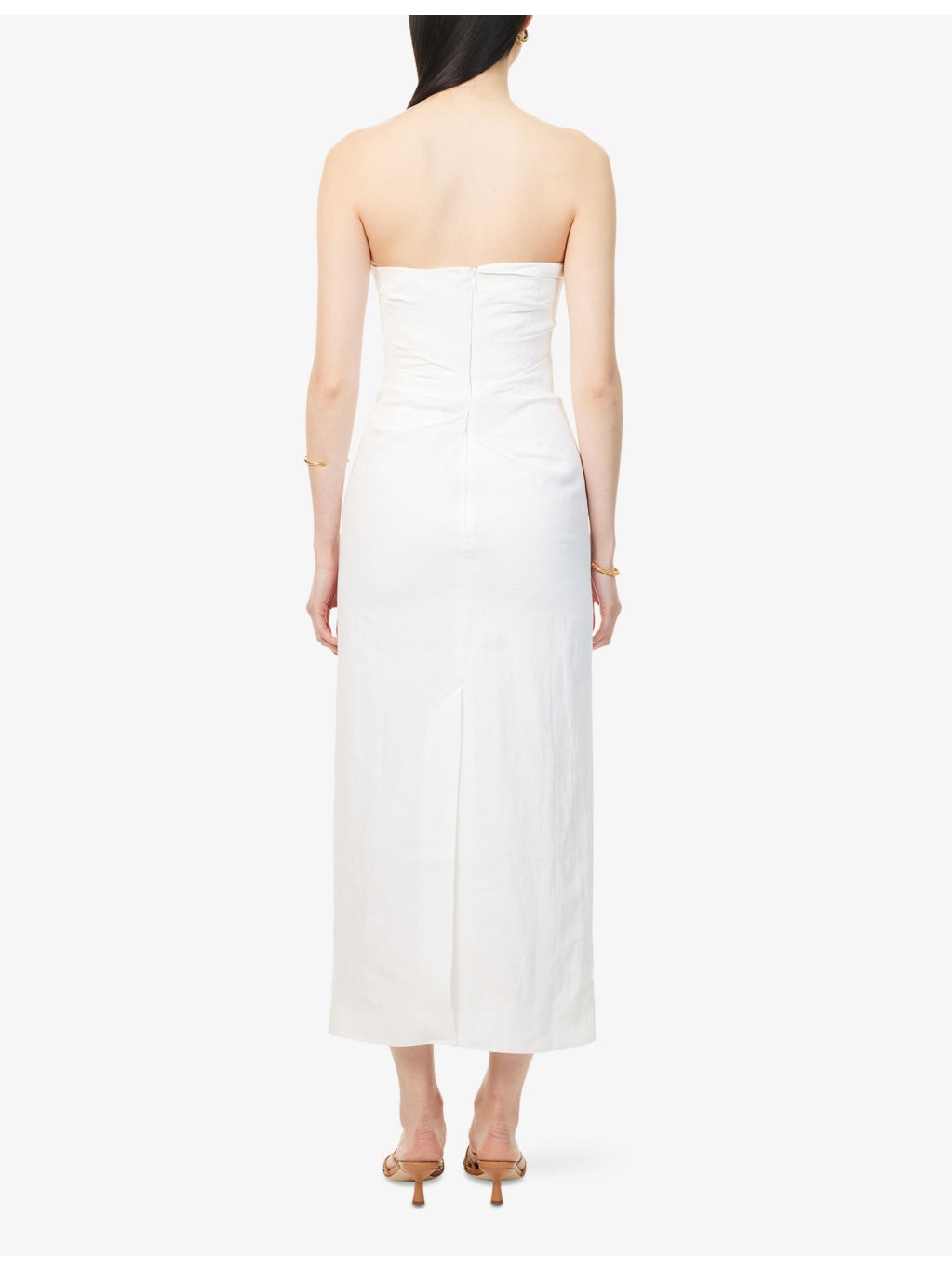 Sabella Strapless Linen Maxi Dress - 4