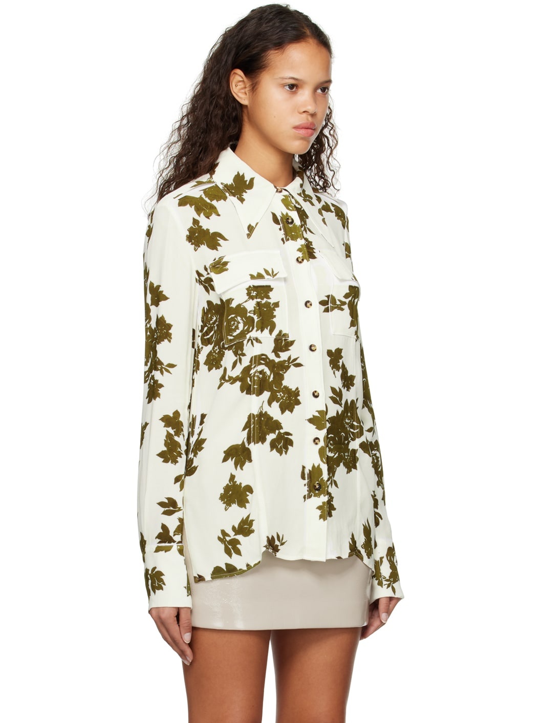 Off-White Floral Shirt - 2