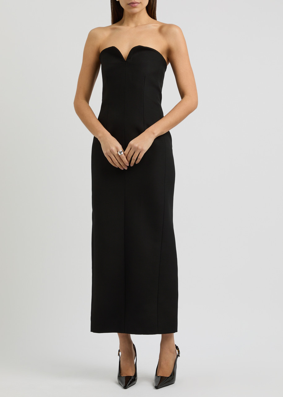 Khaite Yao Strapless Woven Midi Dress - 4