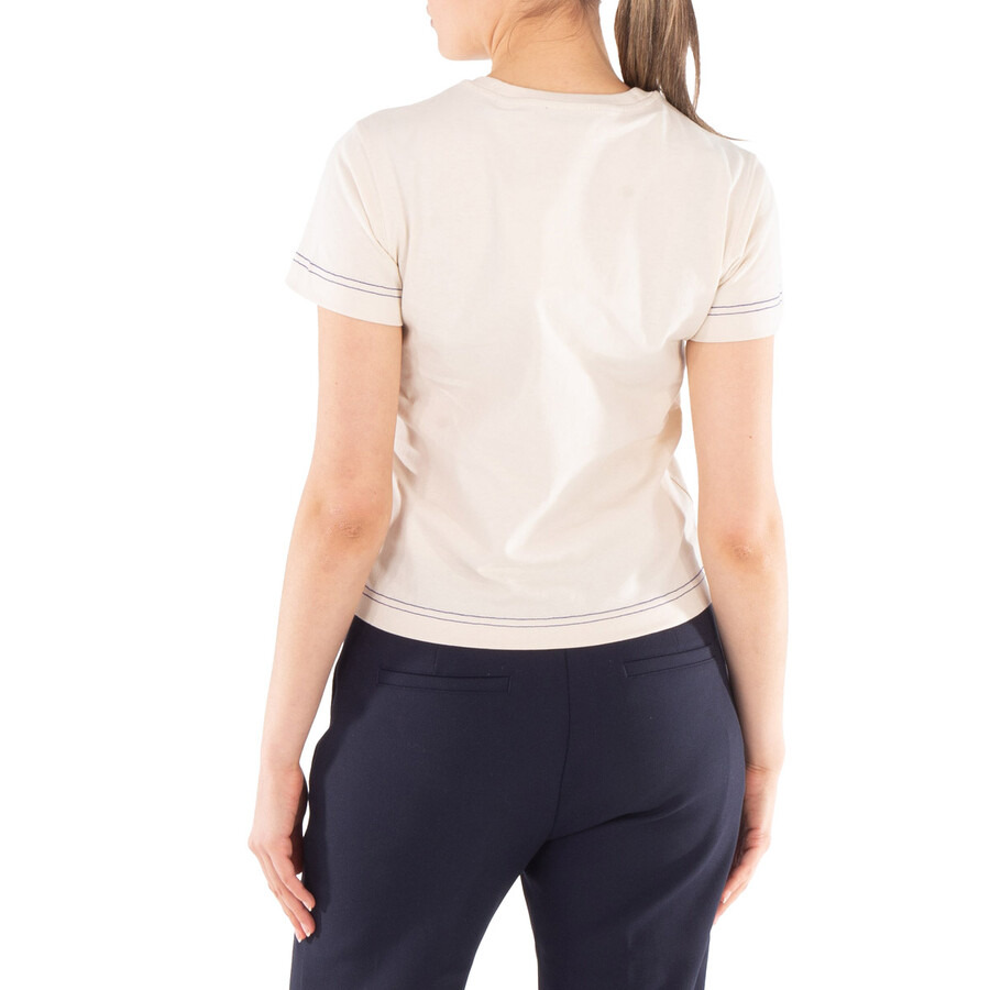 Burberry Logo Embroidered Cotton T-Shirt - 3