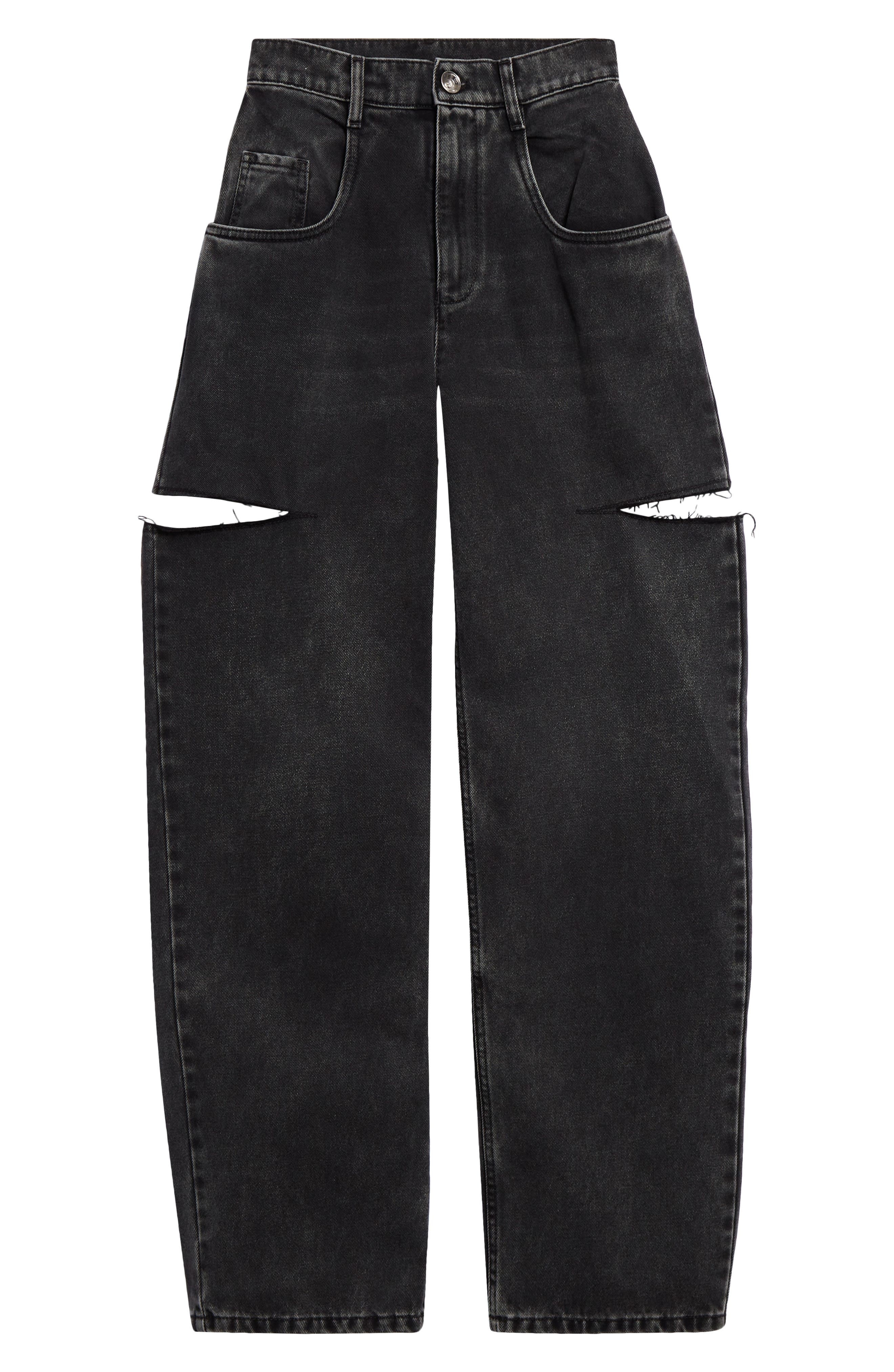 Ripped Side Cutout Jeans - 6