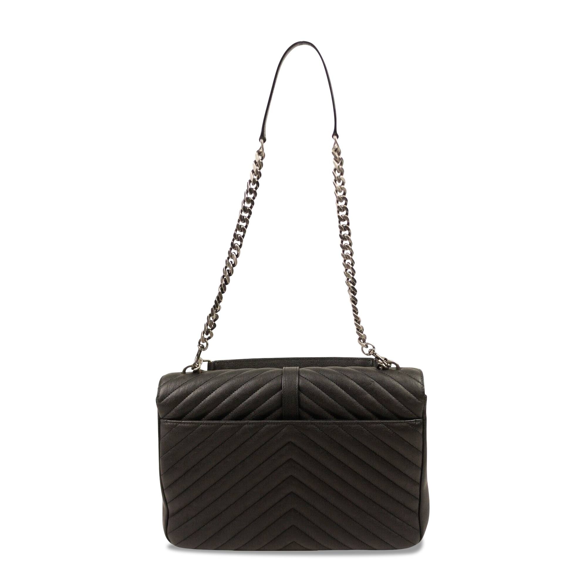 Saint Laurent Large College Chain Crossbody Bag 'Black' - 2