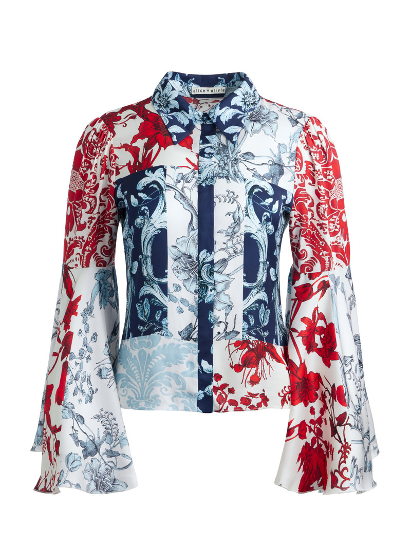 WILLA FITTED PLACKET BELL 소매 탑 1