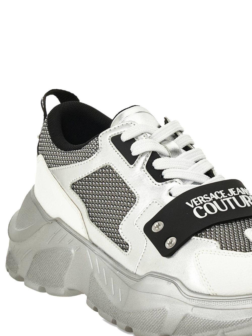 metallic-panel mesh trainers - 3