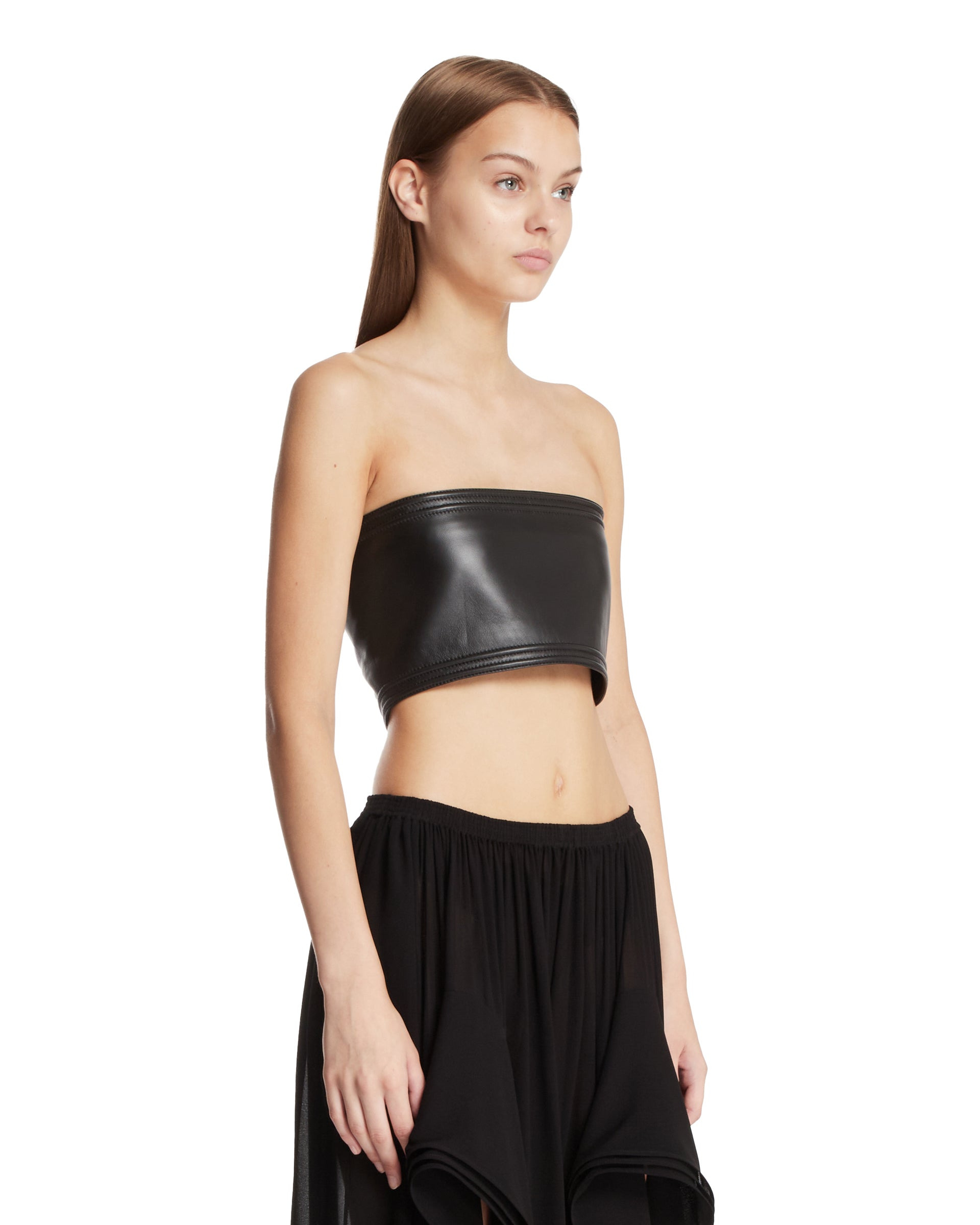 Black Leather Bustier - 4