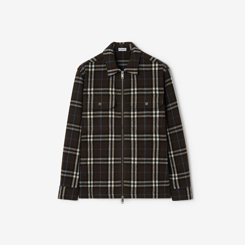 Check Wool Flannel Overshirt 1