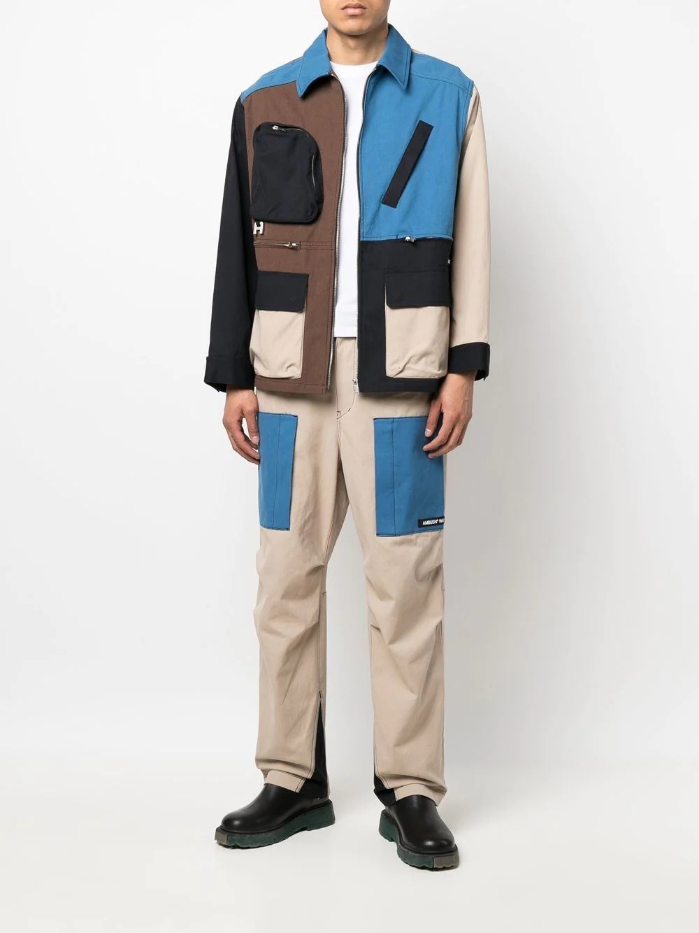 PANELLED WORKER JACKET BROWN - 2