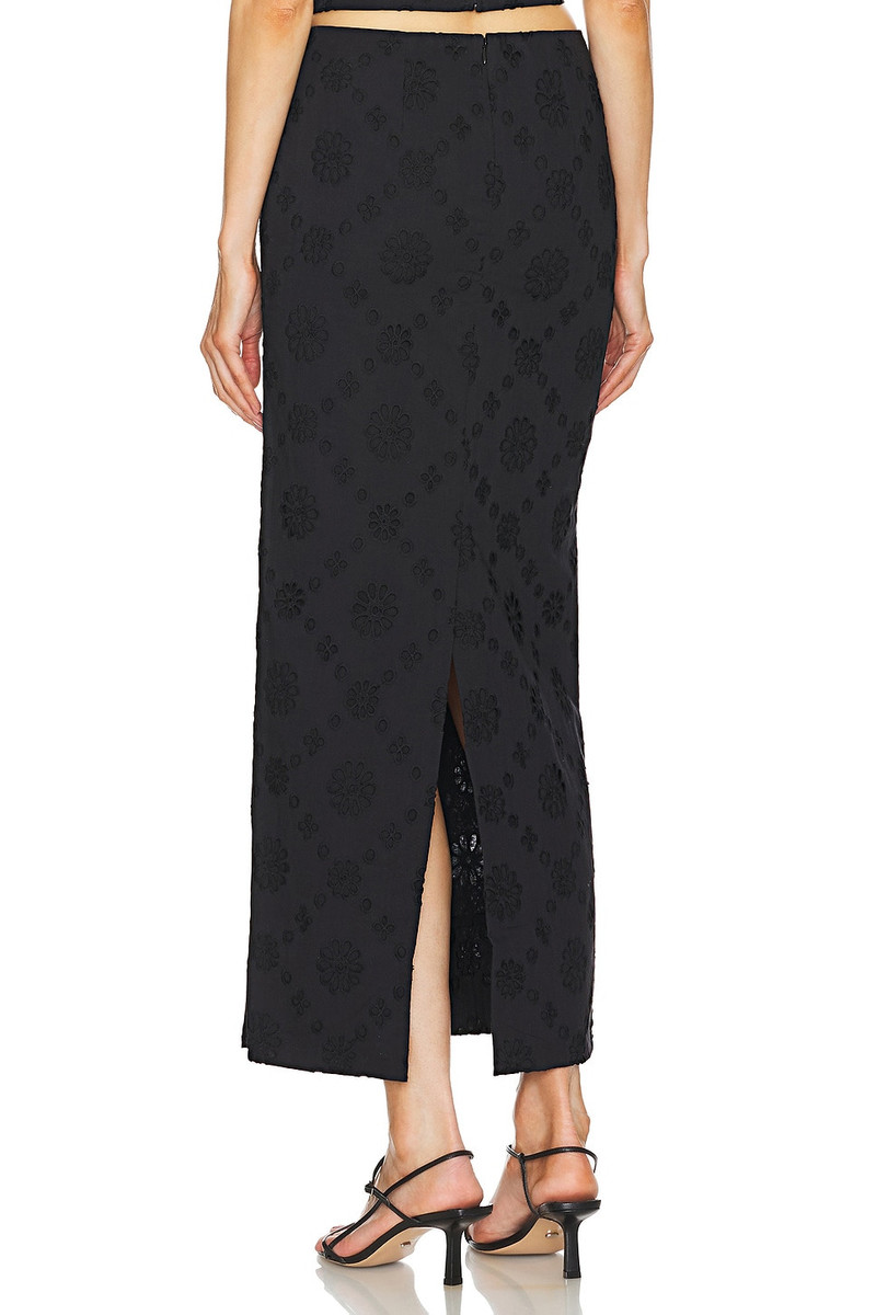 HELSA Eyelet Column Midi Skirt outlook