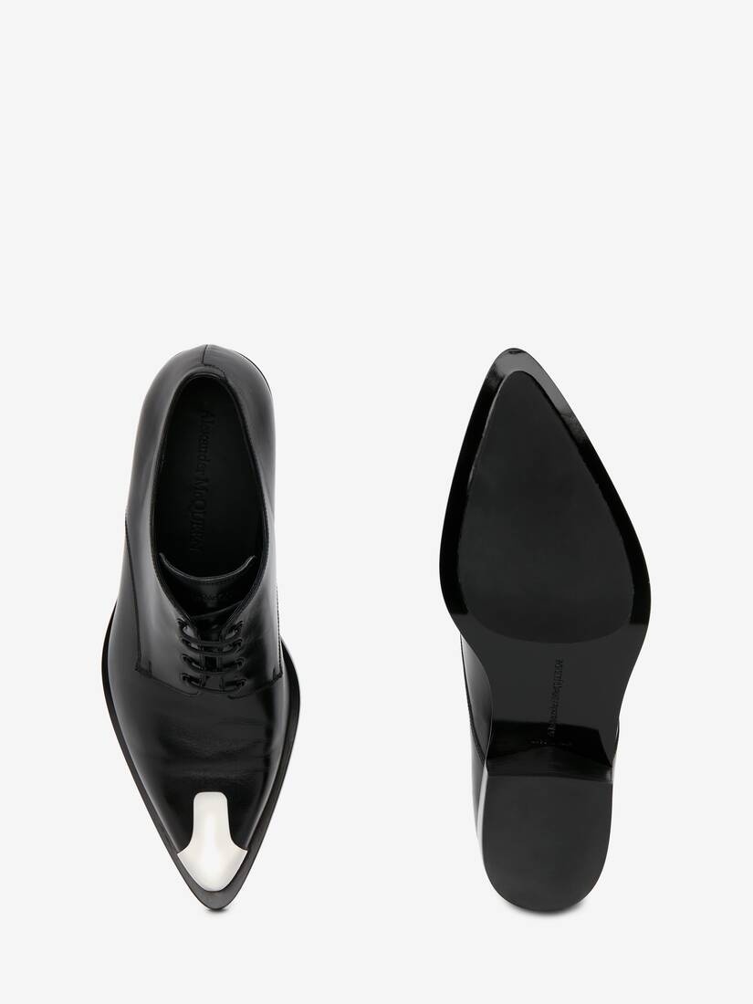 Alexander McQueen logo-plaque leather derby shoes - Black