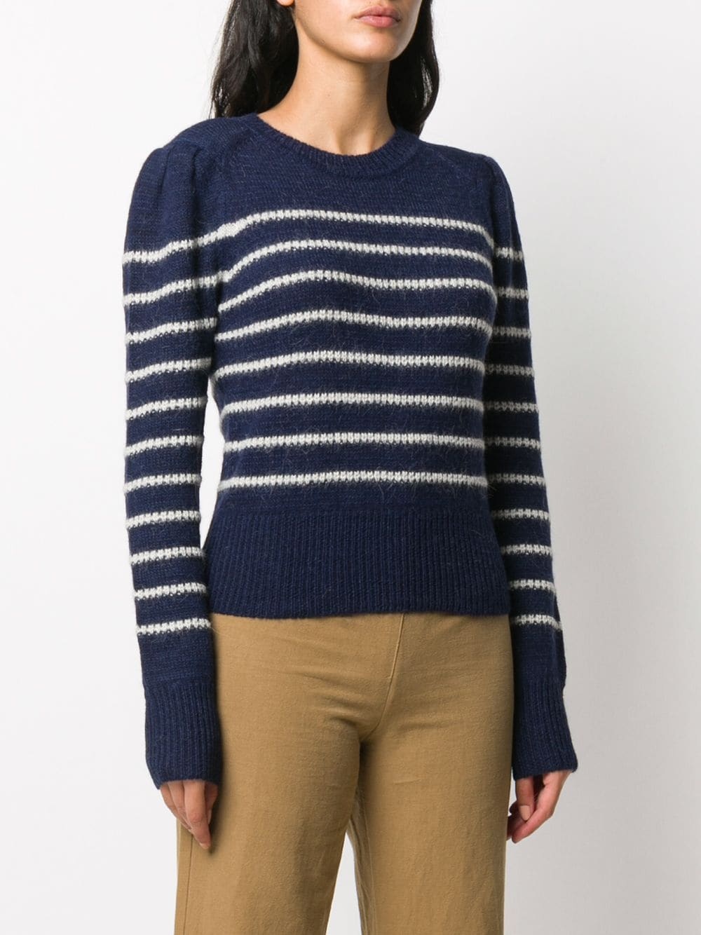 striped crew neck jumper - 3