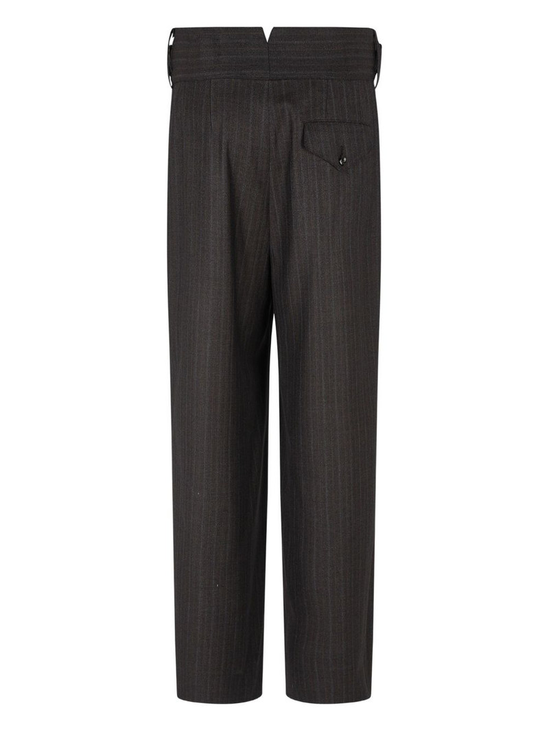 EMPORIO ARMANI pinstripe-pattern buckle trousers outlook
