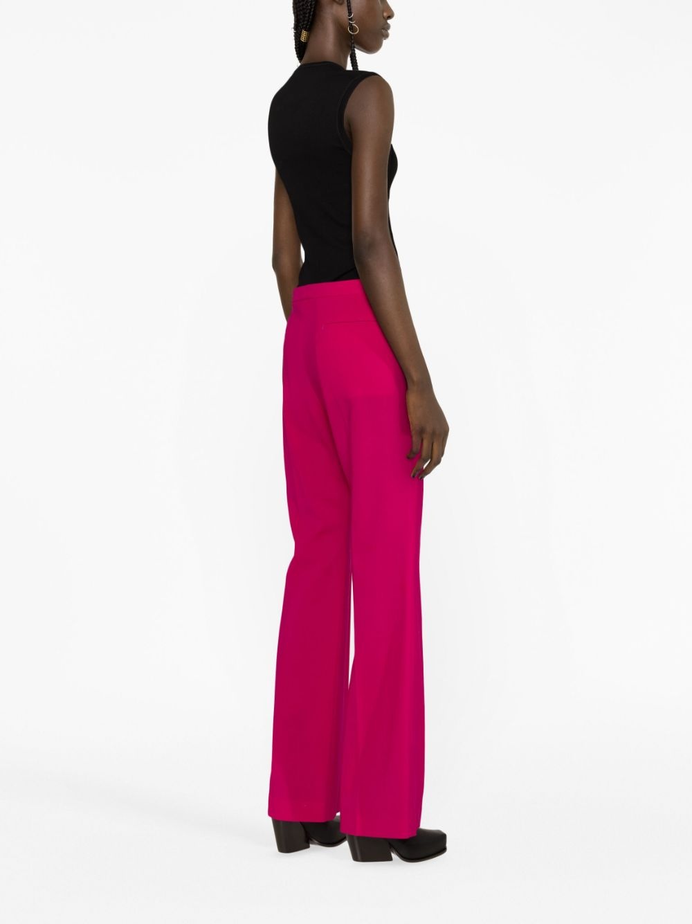 wool-blend flared trousers - 3