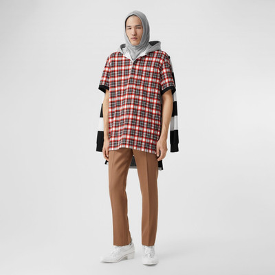 Burberry Check and Striped Cotton Reconstructed Rugby Shirt outlook